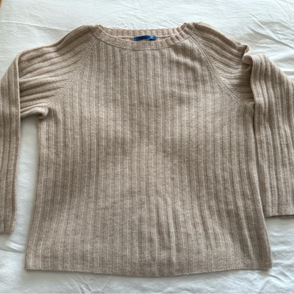J.McLaughlin Cashmere Sweater 
Ribbed Tan Sweater size L
Worn once, no pilling